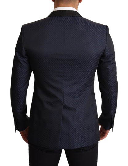 Elegant Blue Slim Fit Martini Blazer