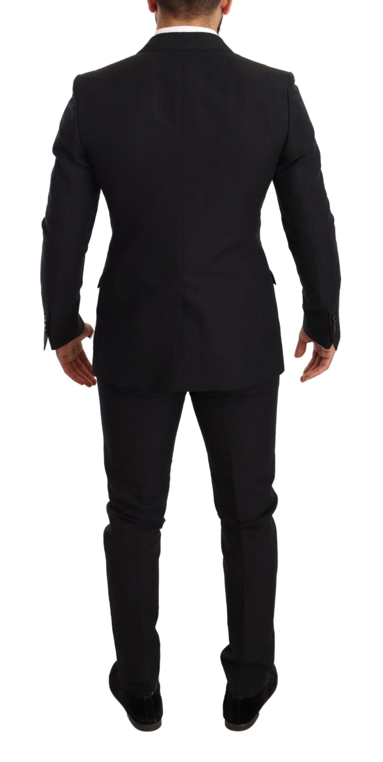 Elegant Black Two-Piece Wool Suit