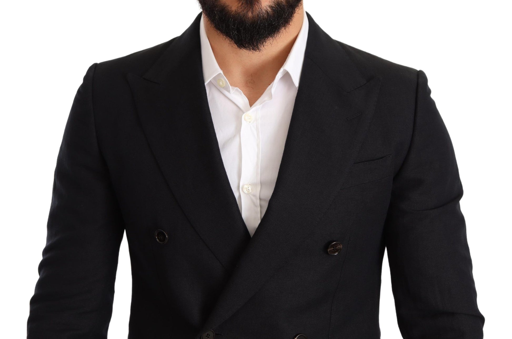 Elegant Black Two-Piece Wool Suit