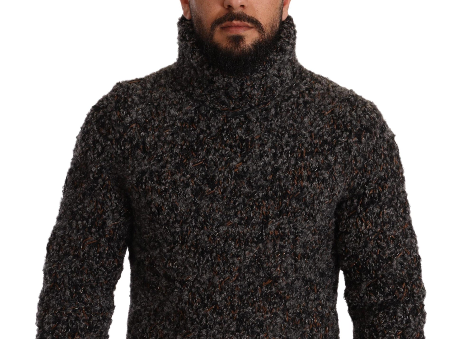 Elegant Speckled Turtleneck Wool-Blend Sweater