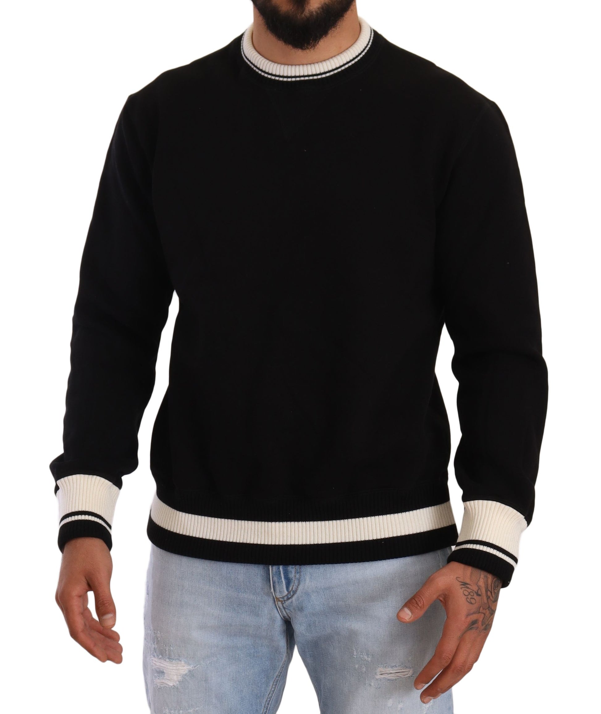 Elegant Monochrome Crew Neck Sweatshirt