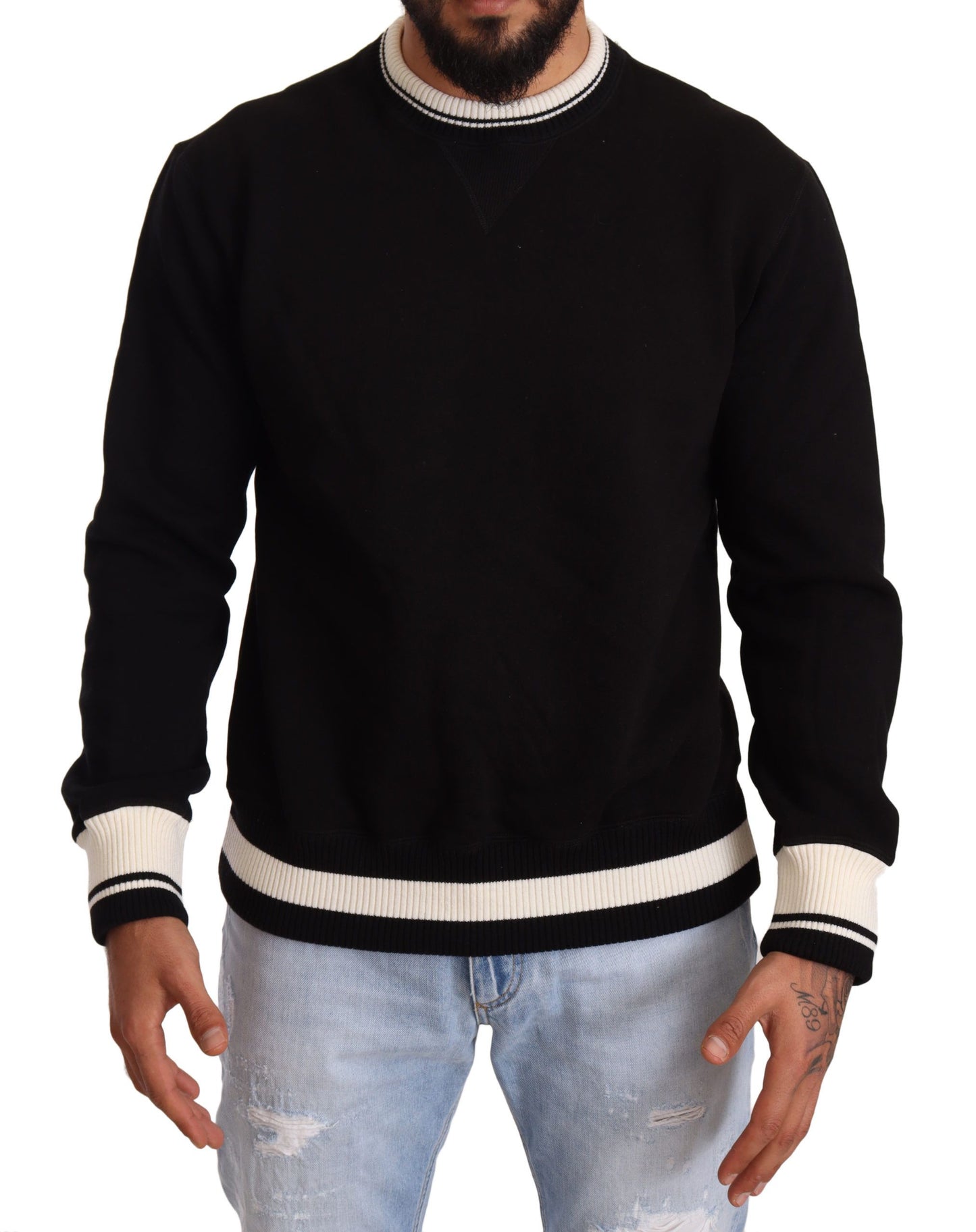 Elegant Monochrome Crew Neck Sweatshirt