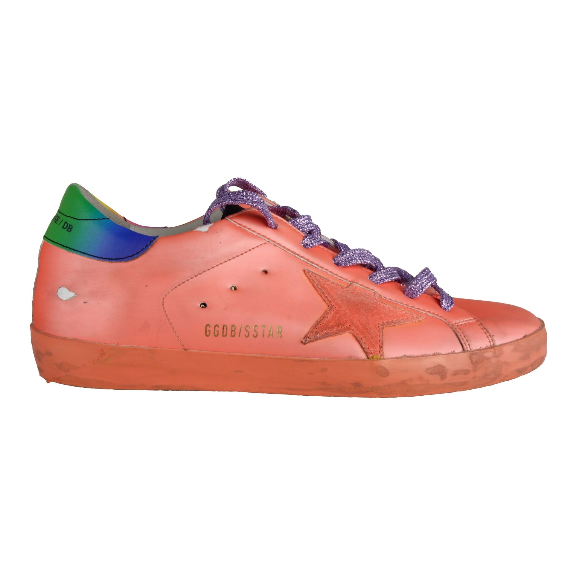 Orange Leather Women Sneaker