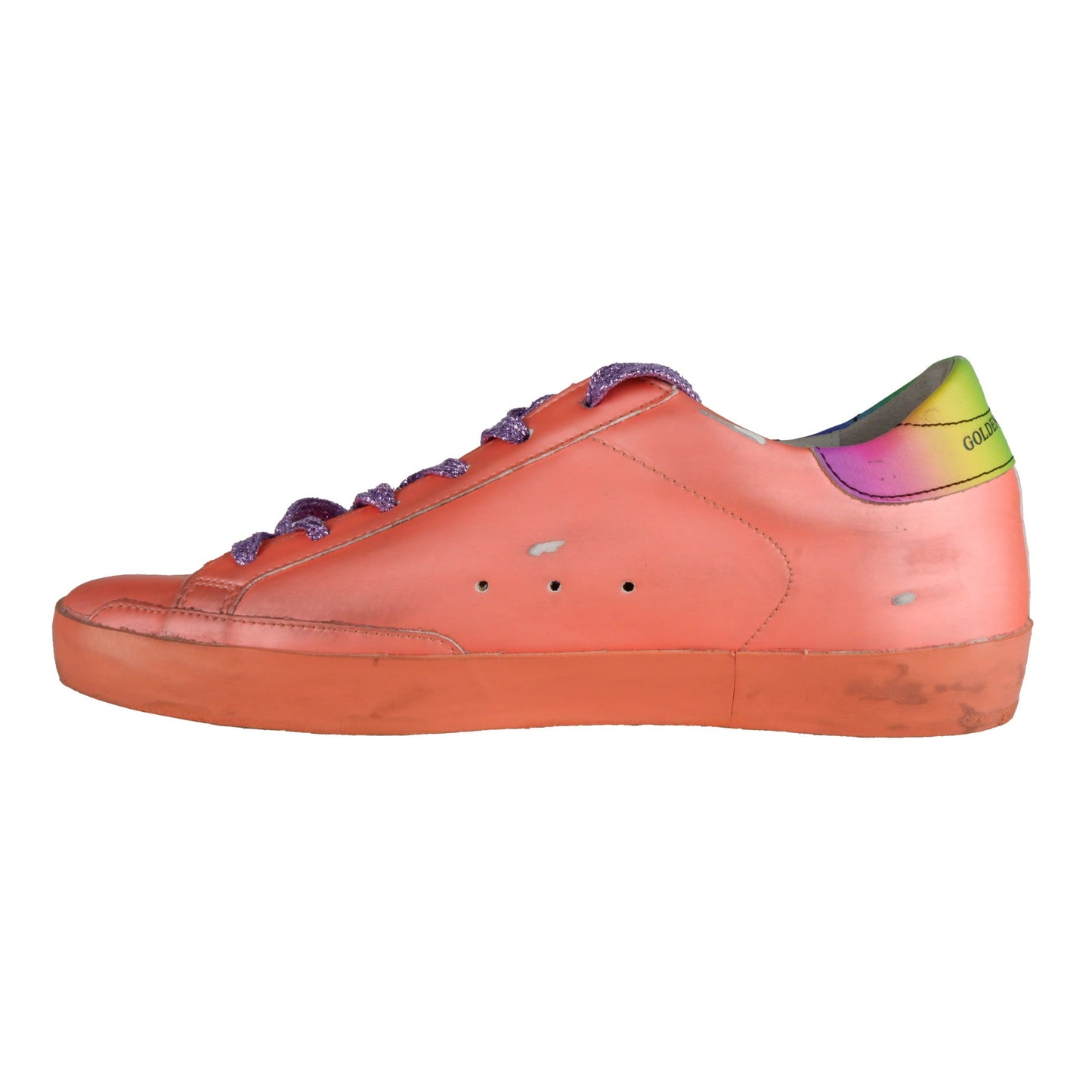 Orange Leather Women Sneaker