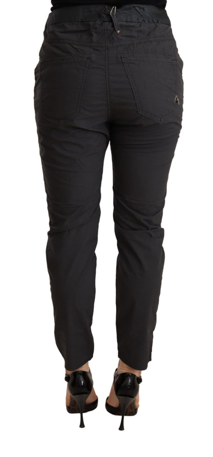 Elegant Mid Waist Slim Fit Skinny Pants