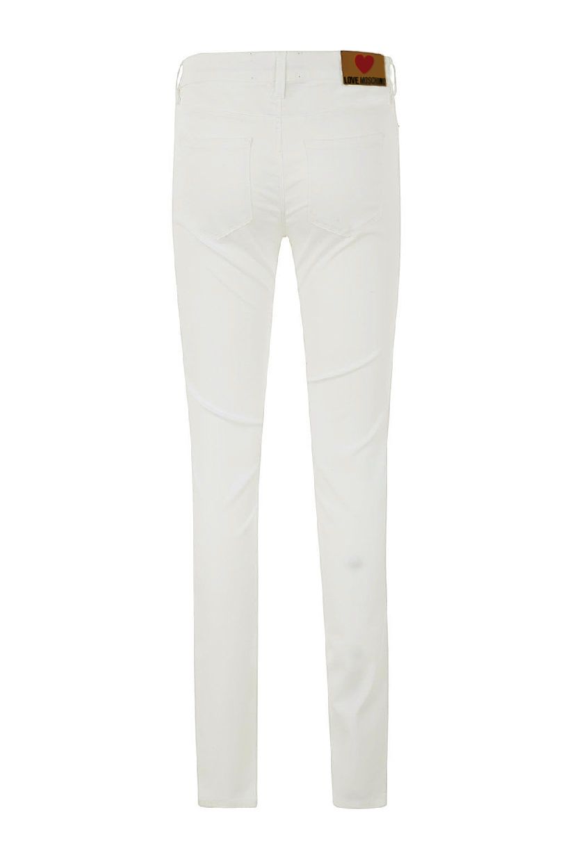 Chic White Cotton Blend Denim