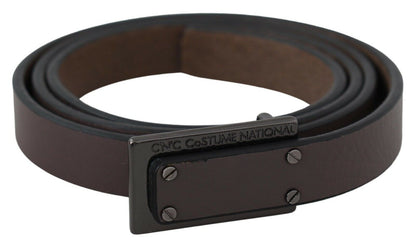 Elegant Brown Leather Fashion Belt