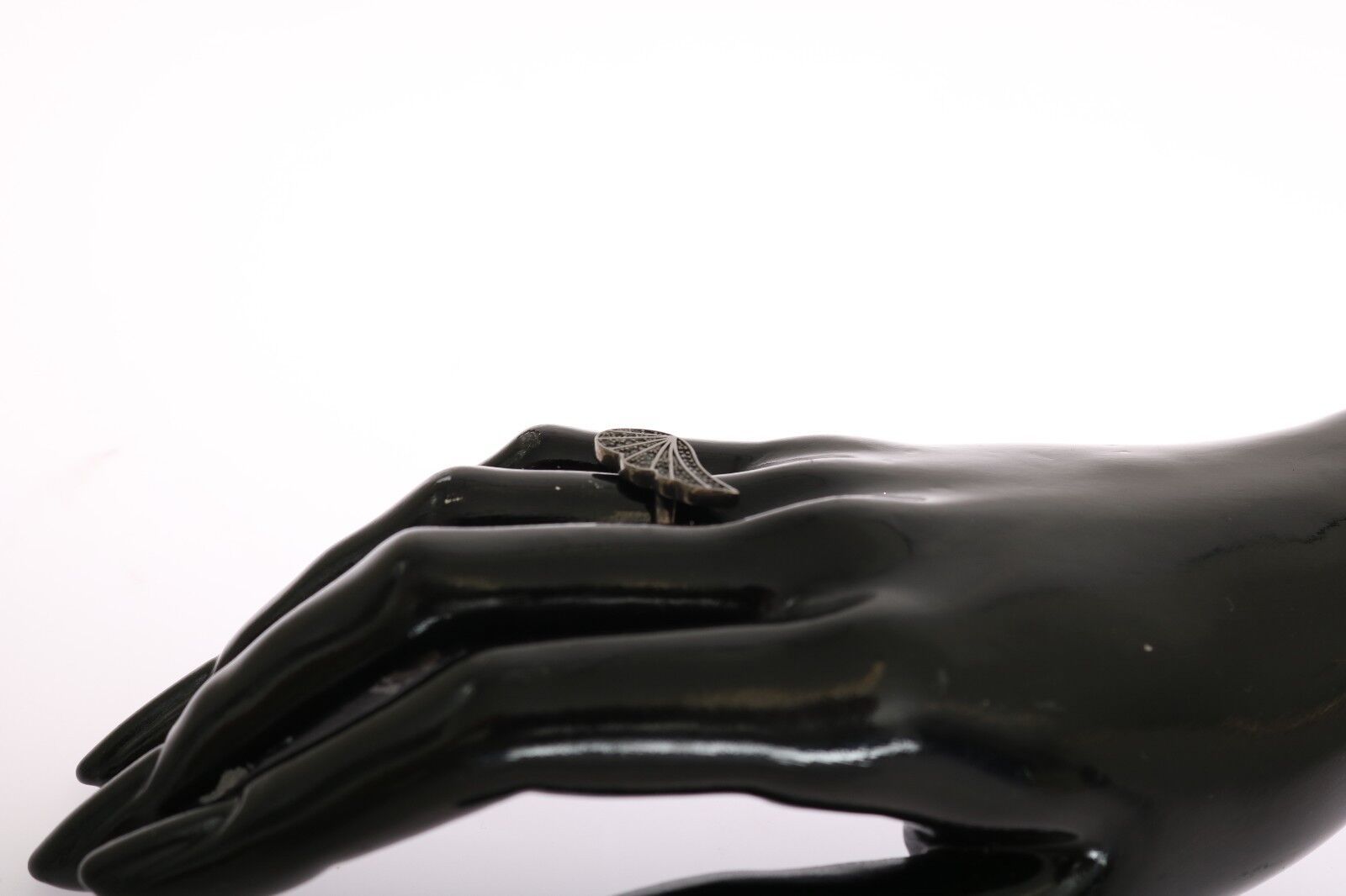 Black Rhodium Silver Crystal Ring