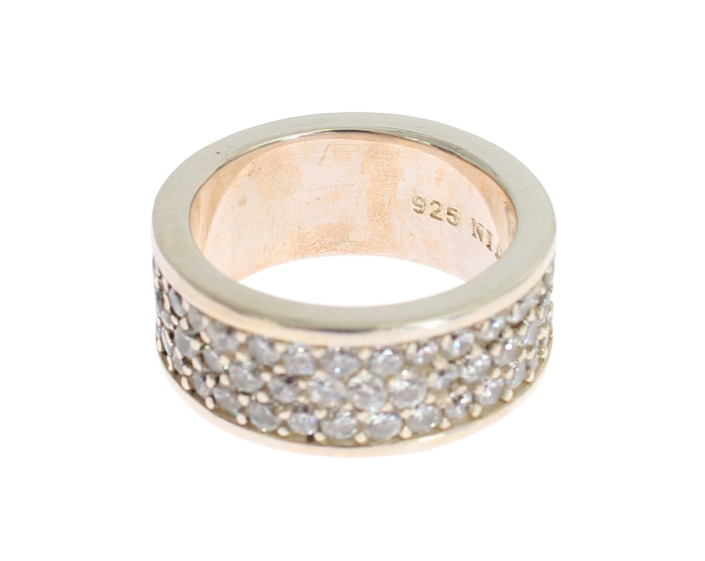 Glamorous Silver CZ Crystal Embellished Ring