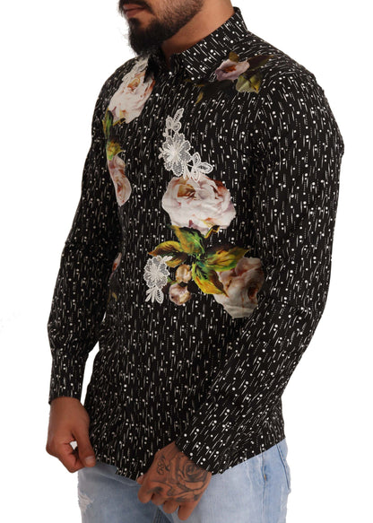 Elegant Floral Embroidered Dress Shirt