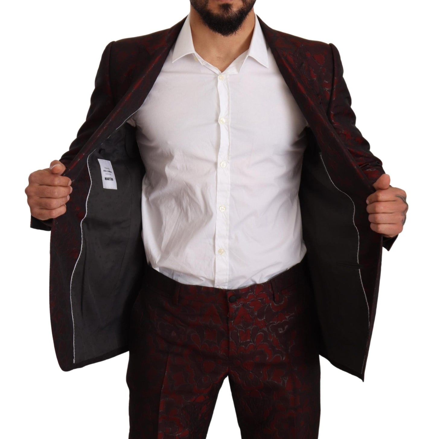 Elegant Red Martini Three Piece Suit