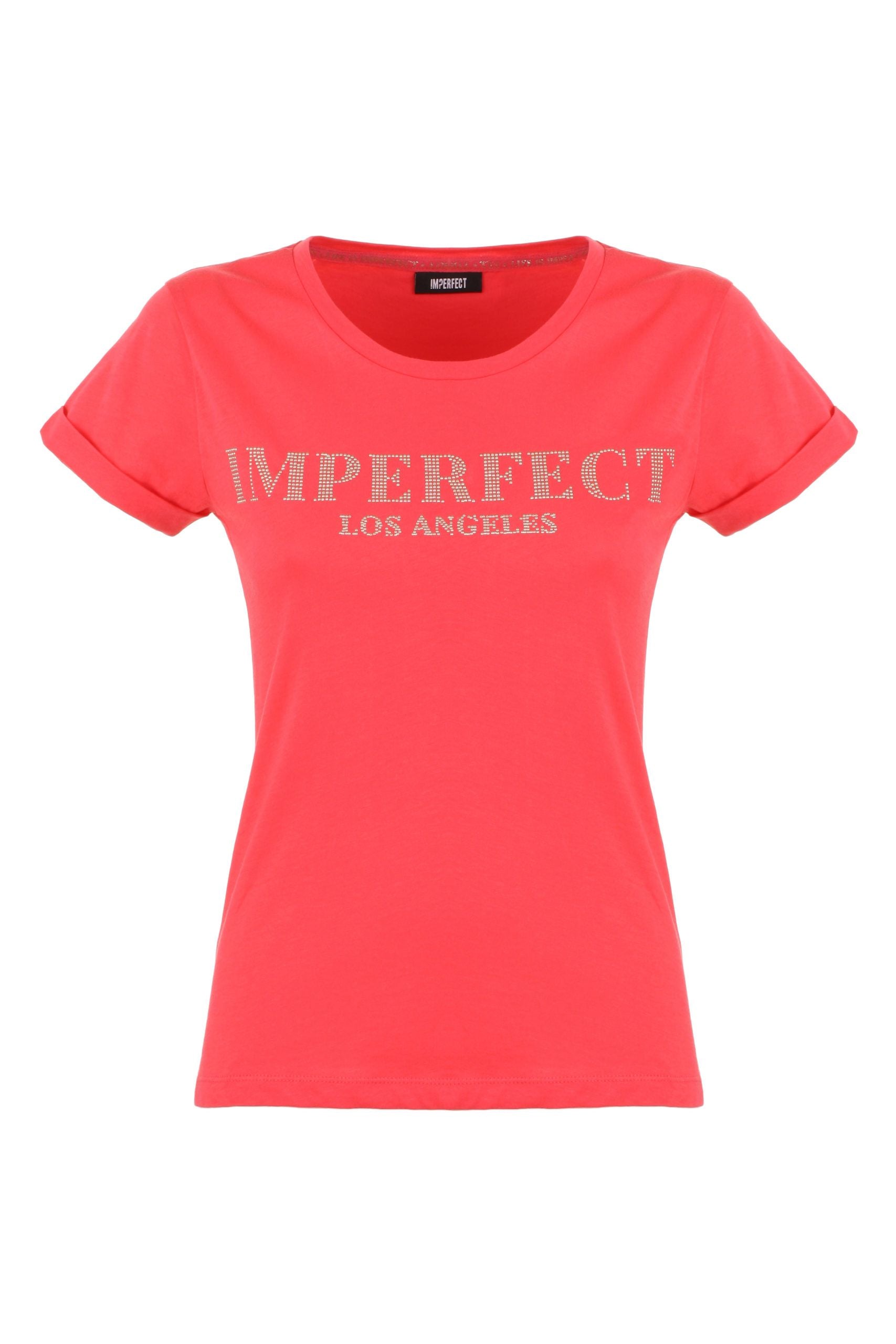 Chic Pink Cotton Logo Tee for Women