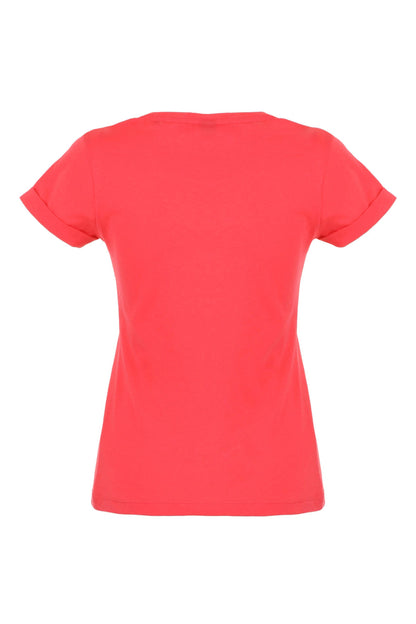 Chic Pink Cotton Logo Tee for Women