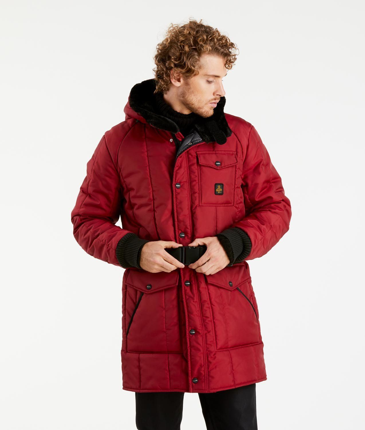 Red Polyamide Men Parka