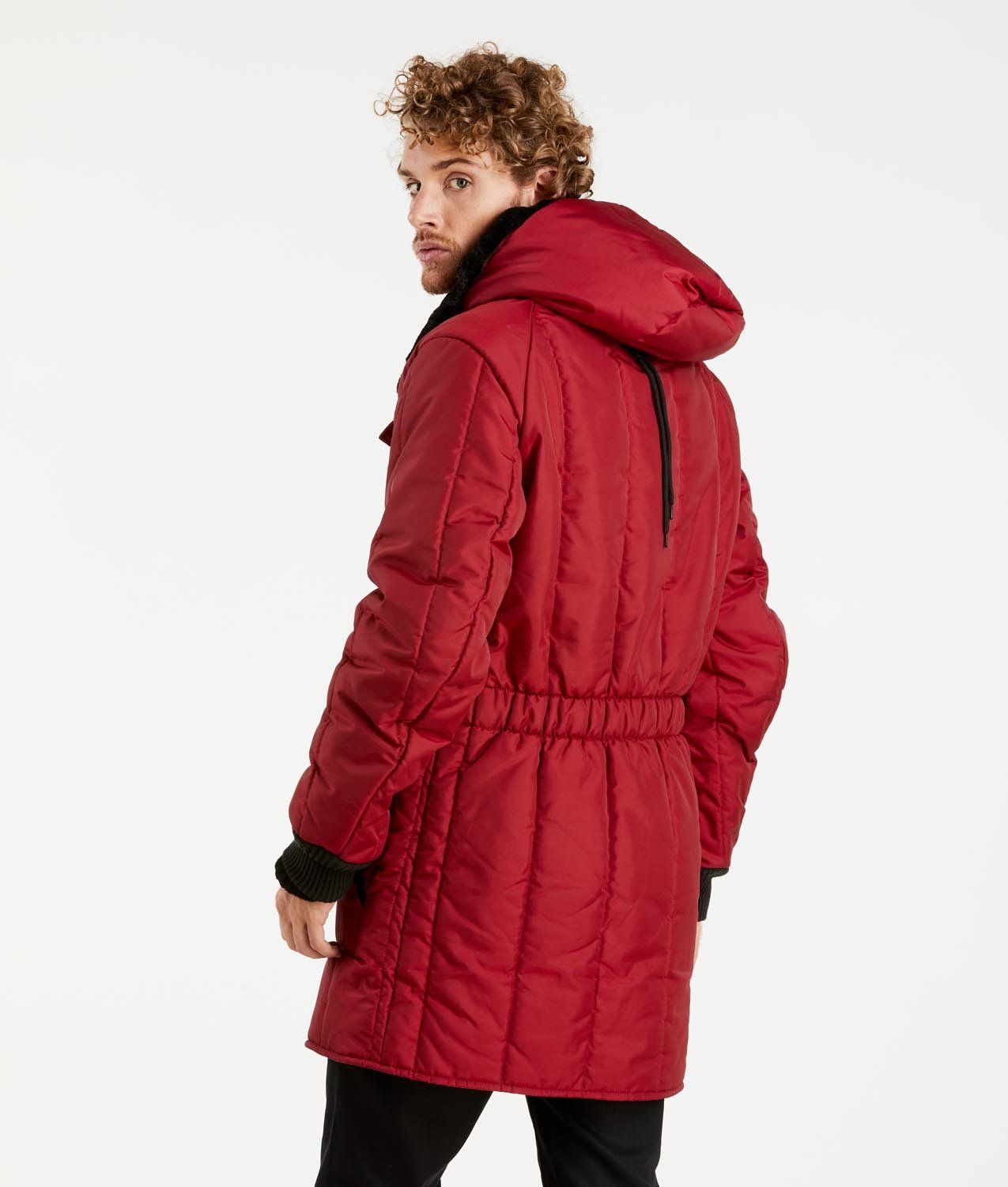 Red Polyamide Men Parka