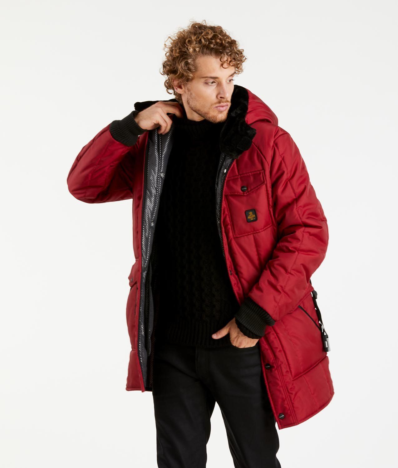 Red Polyamide Men Parka