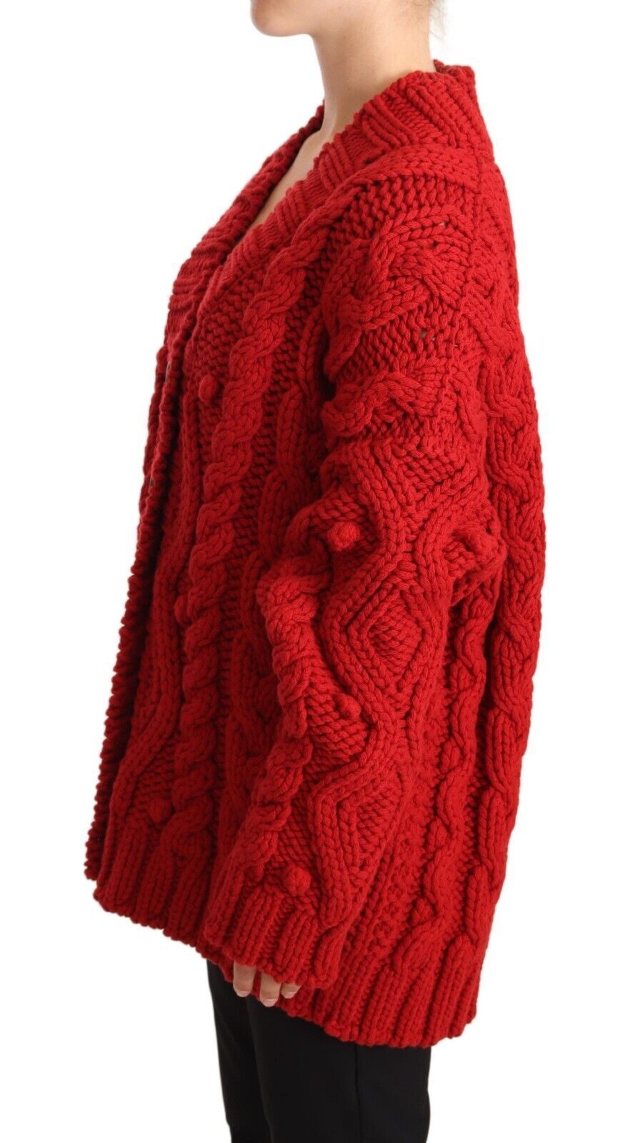 Ravishing Red Virgin Wool Cardigan