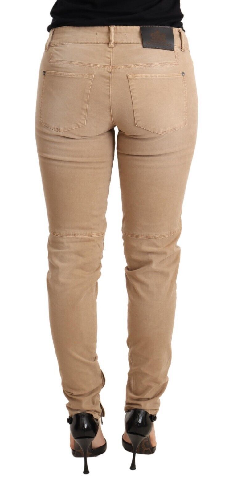 Chic Low Waist Skinny Cotton Trousers