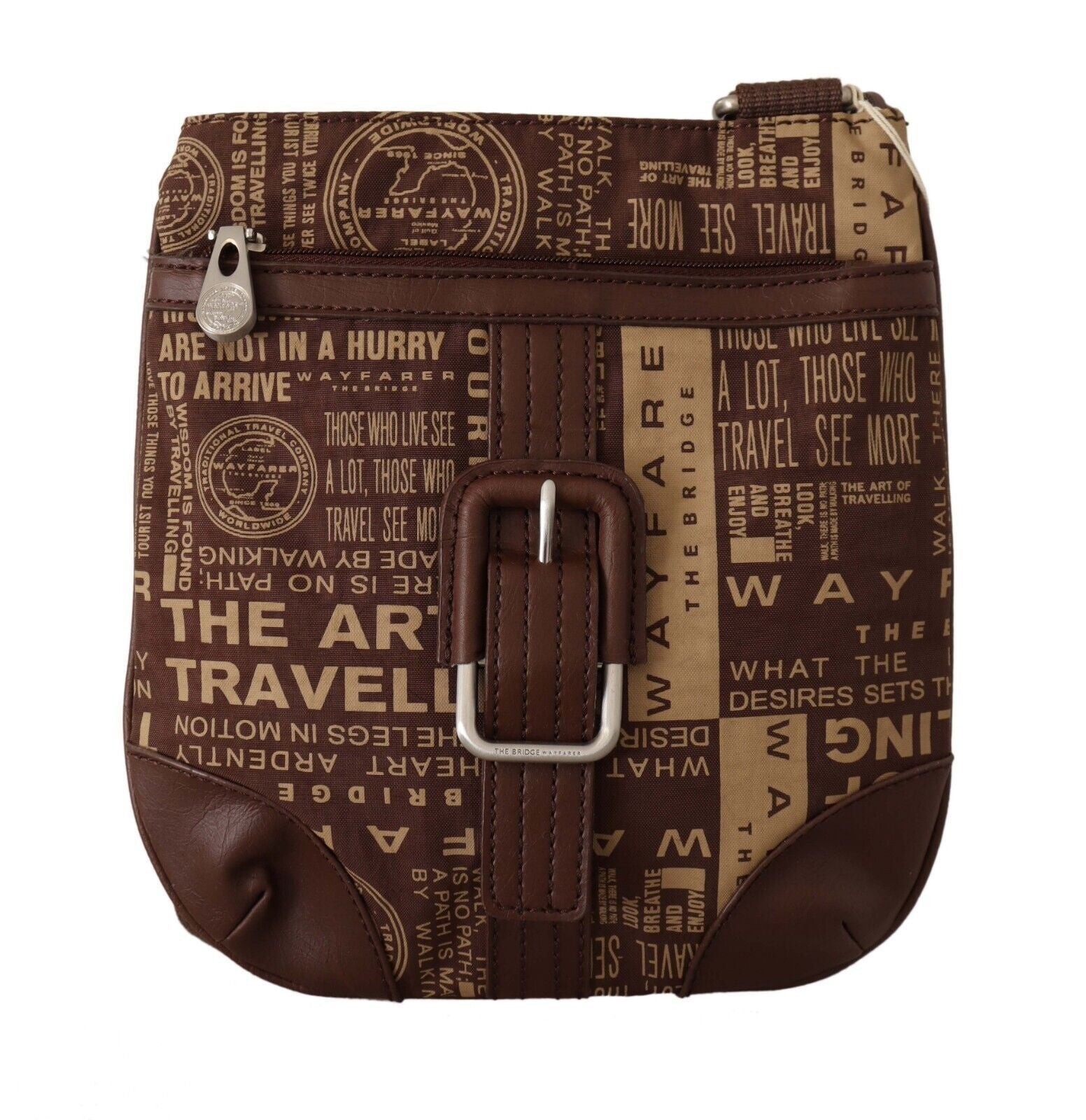 Chic Brown Fabric Crossbody Bag