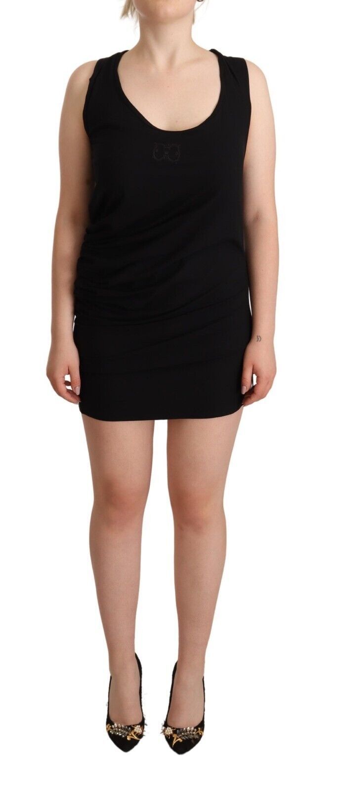 Elegant Black Sheath Stretch Dress