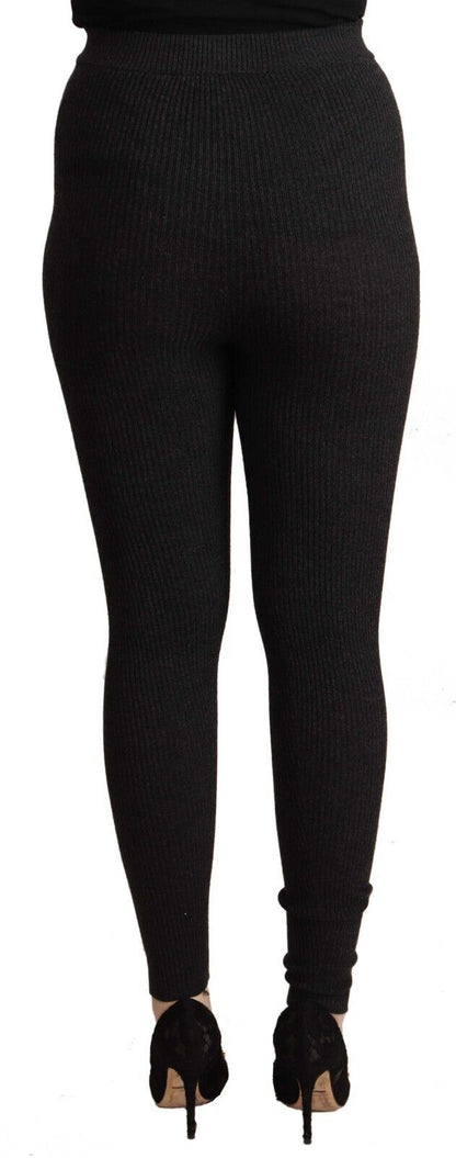 Elegant High-Waist Wool Tights Pants