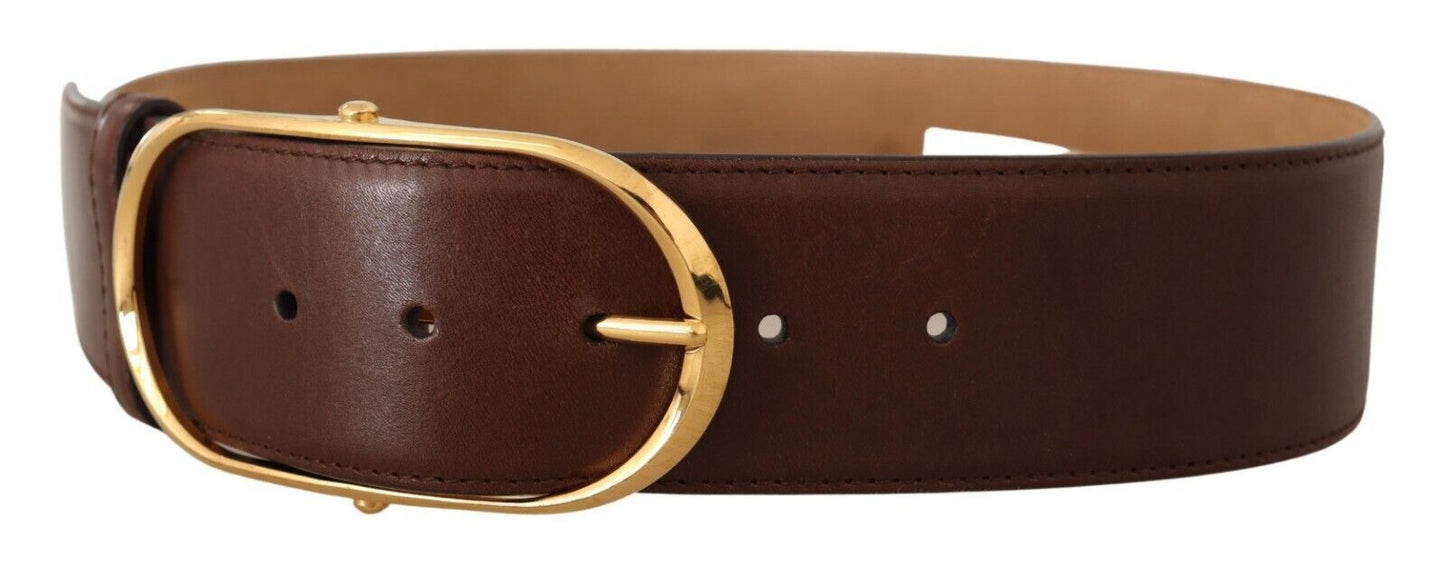 Elegant Oval Buckle Leather Belt