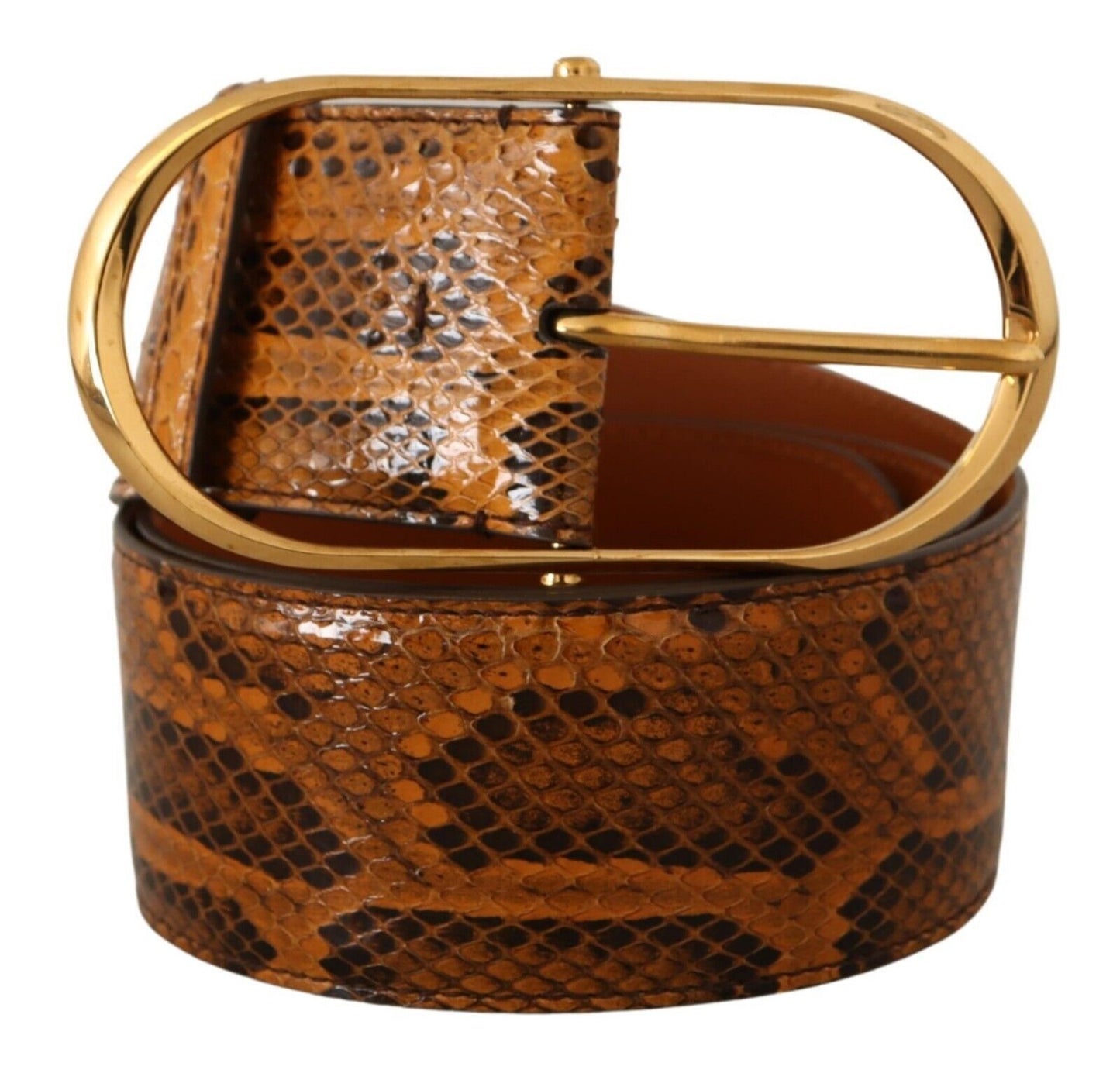 Elegant Python Skin Leather Belt