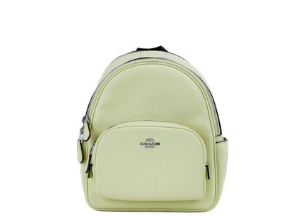 Mini Court Pale Lime Pebbled Leather Shoulder Backpack Bag