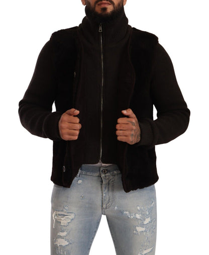 Elegant Leather Bomber Jacket