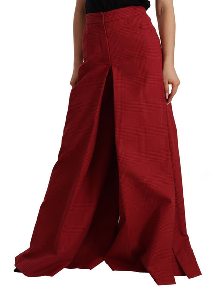 Elegant High Waist Wide Leg Pants in Red