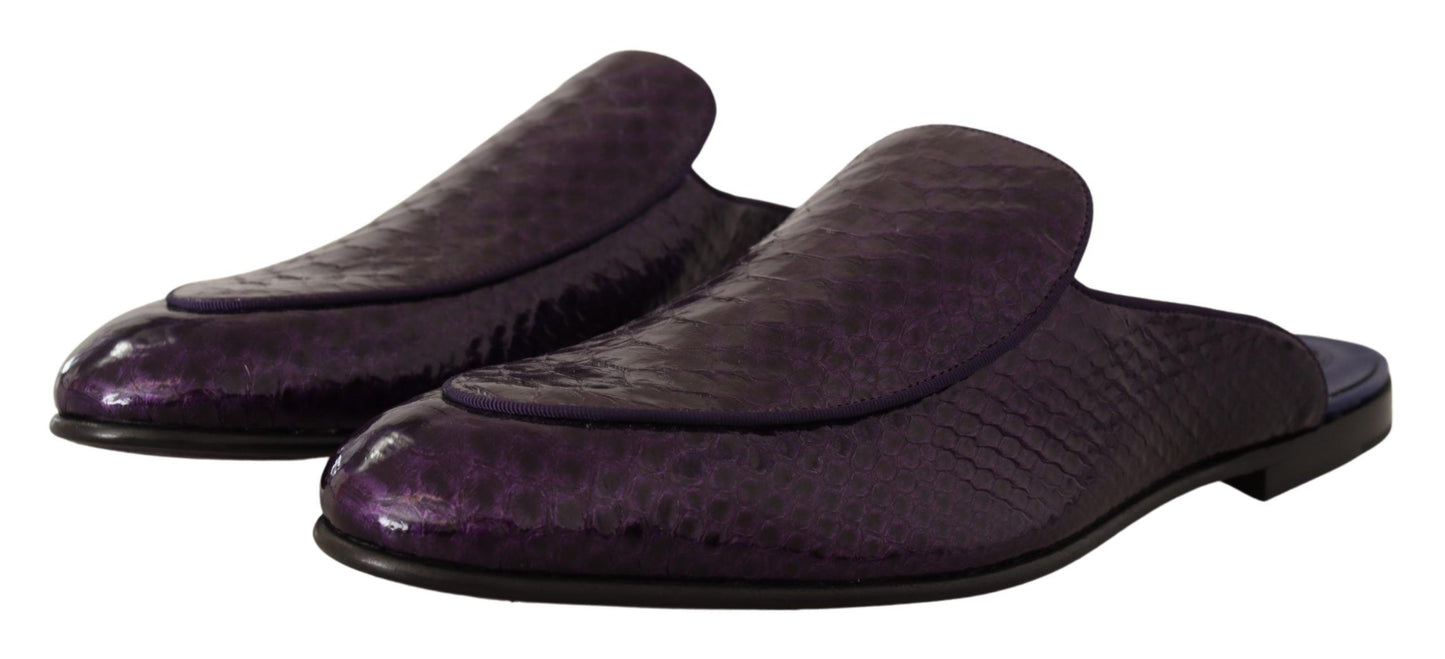 Purple Exotic Python Leather Slides