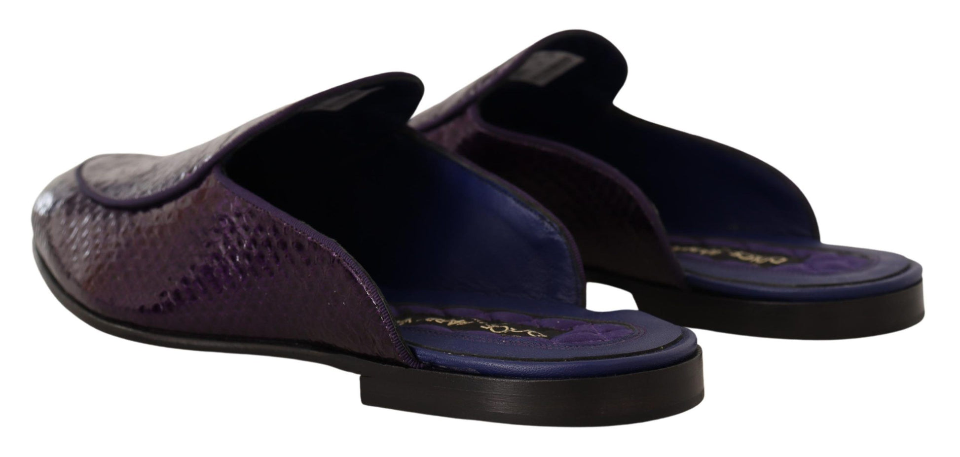 Purple Exotic Python Leather Slides