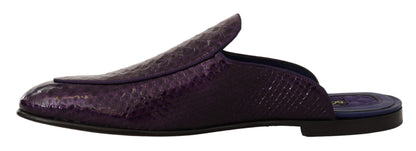 Purple Exotic Python Leather Slides