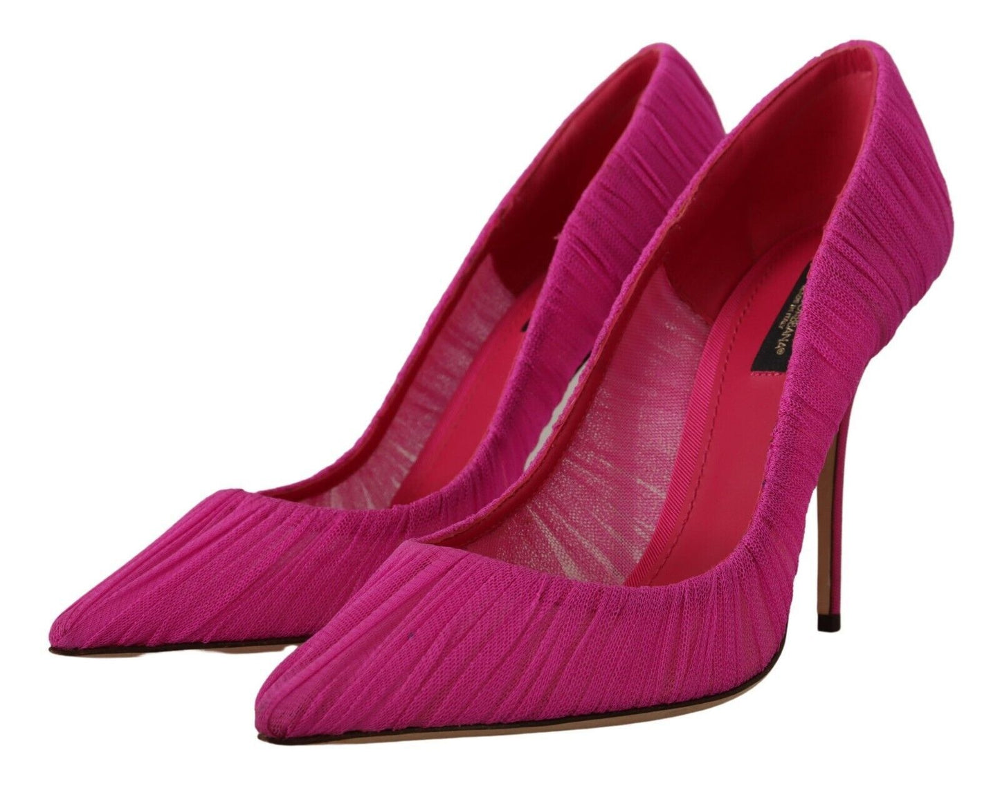 Elegant Pink Tulle Mesh Heels Pumps