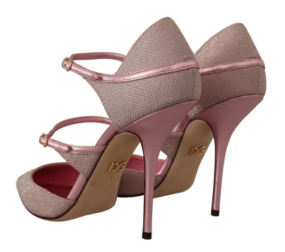 Pink Glitter High Heel Sandals