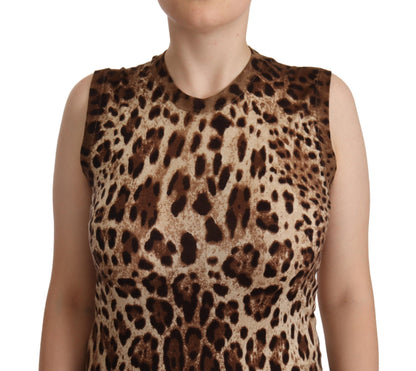 Chic Leopard Silk Cashmere Sleeveless Top