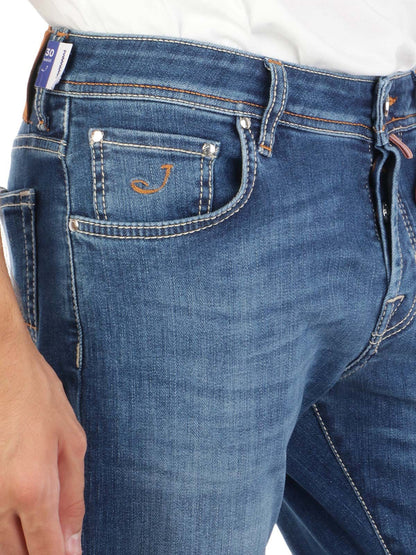 Blue Cotton Slim Men Jeans