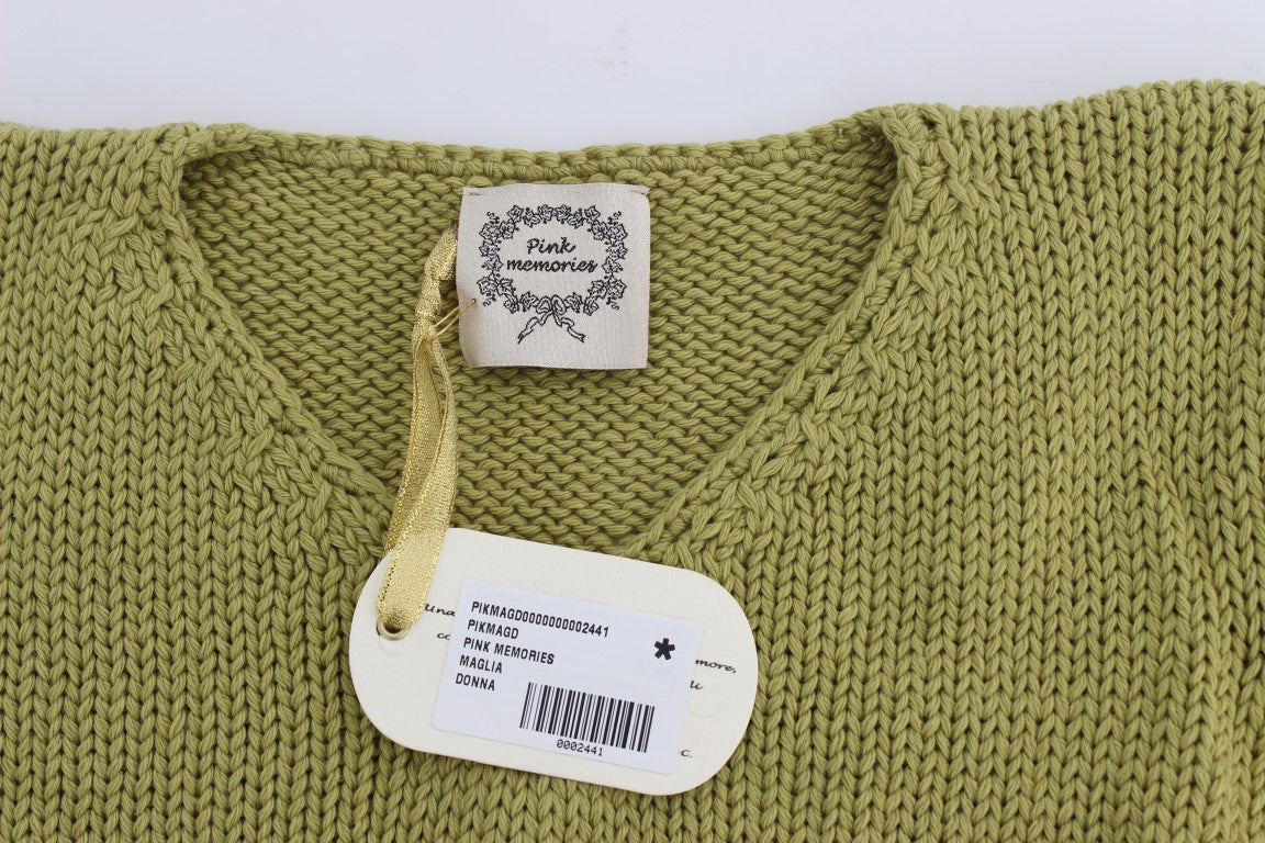 Elegant Green Sleeveless Vest Sweater