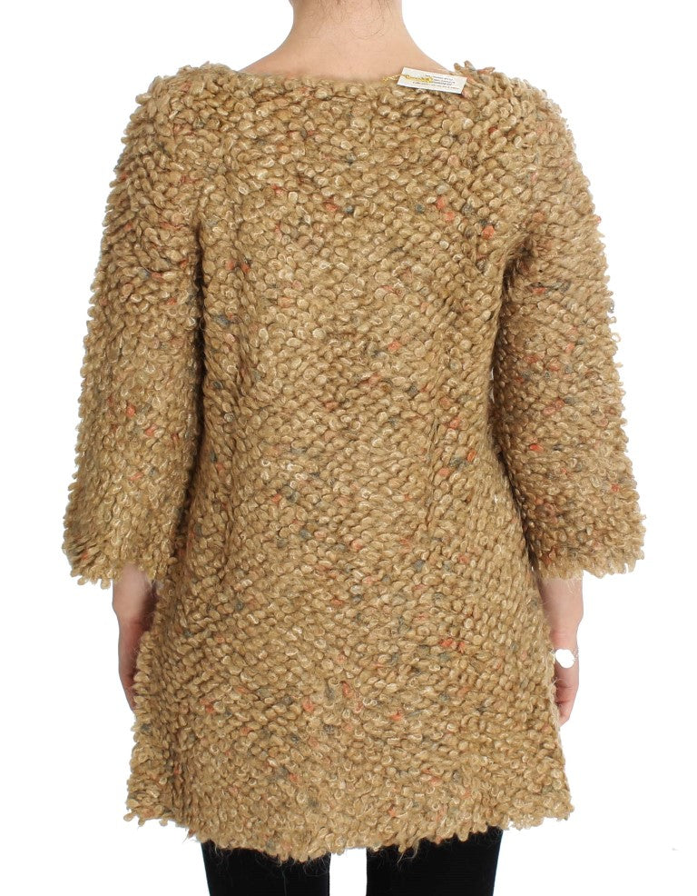 Elegant Beige Sweatercoat Cape
