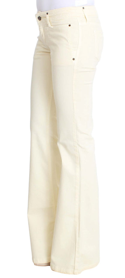 Chic Off-White Flared Designer Jeans