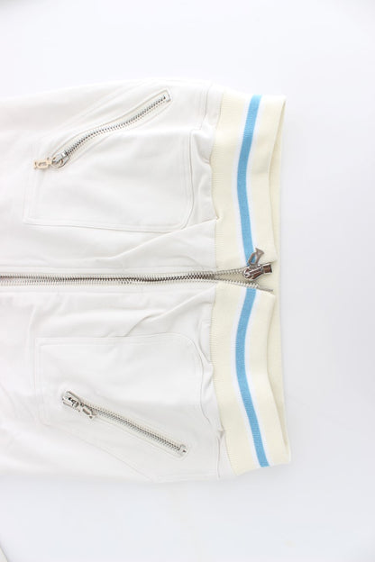 Elegant White Zip Cardigan