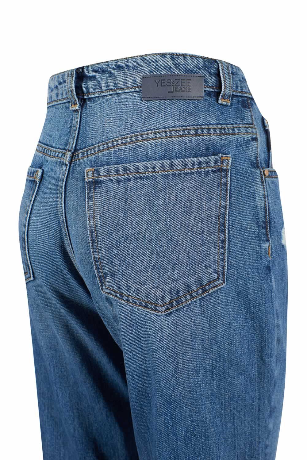 High-Waist Ripped Blue Jeans for Women