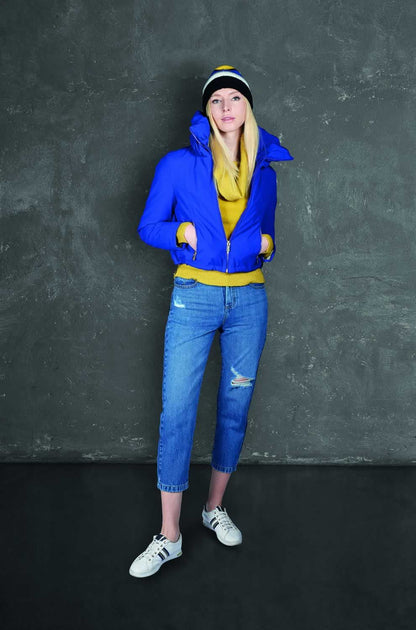 High-Waist Ripped Blue Jeans for Women