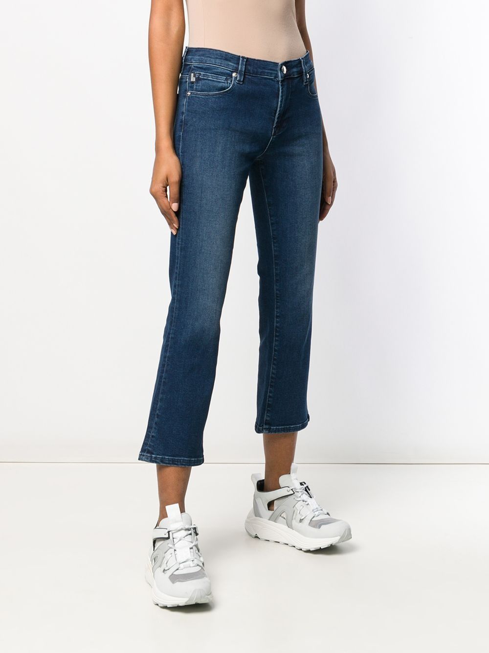 Blue Cotton Women's Cropped Jean