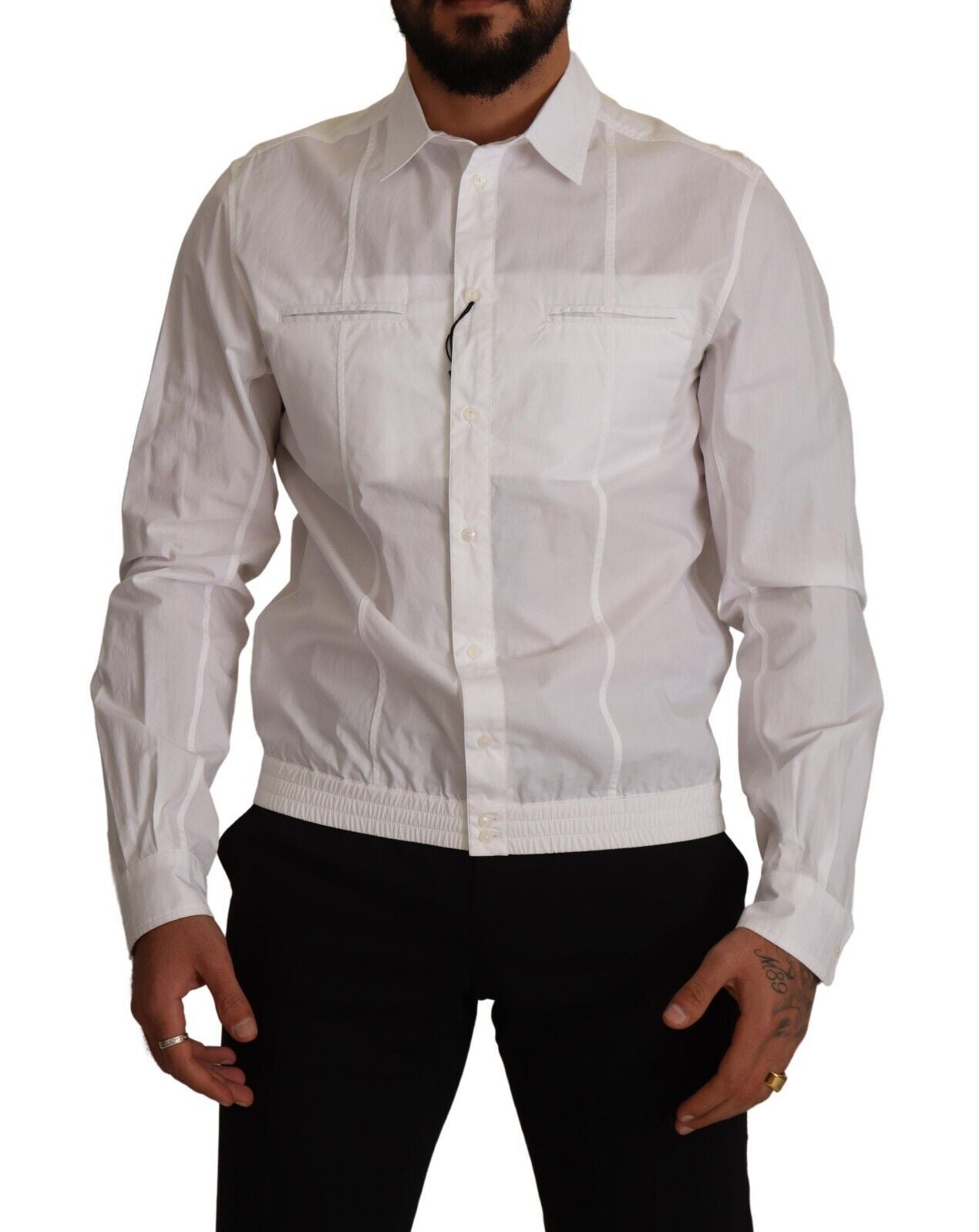 Elegant Italian White Cotton Shirt