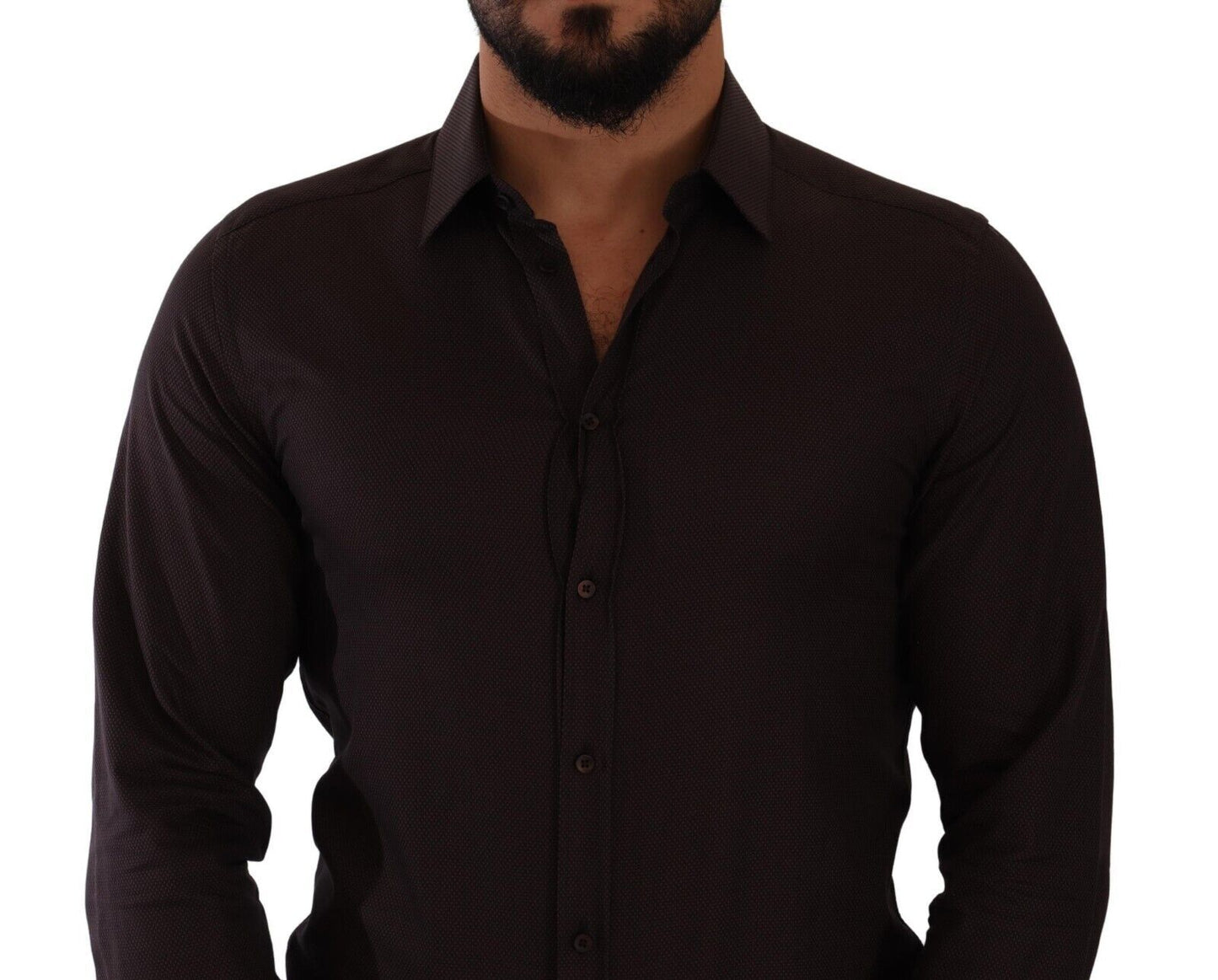 Elegant Burgundy Slim Fit Dress Shirt