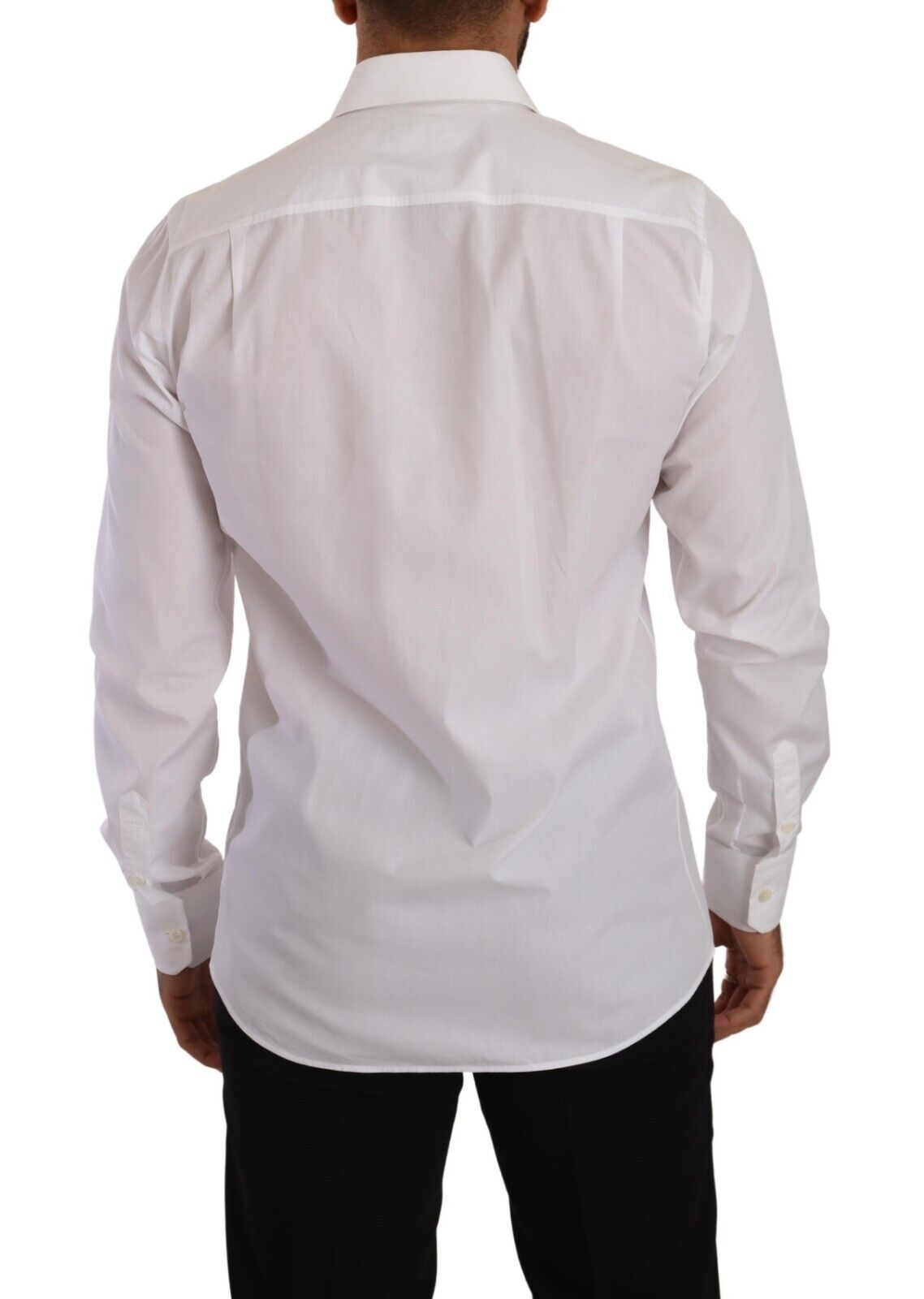 Elegant White Cotton Dress Shirt - Slim Fit