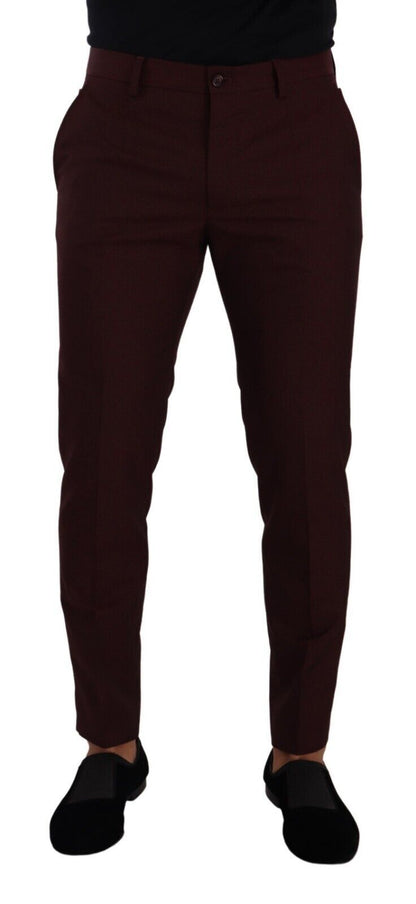 Maroon Slim Fit Dress Pants