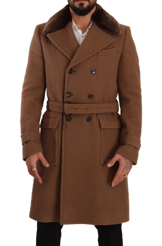 Elegant Double Breasted Wool Overcoat