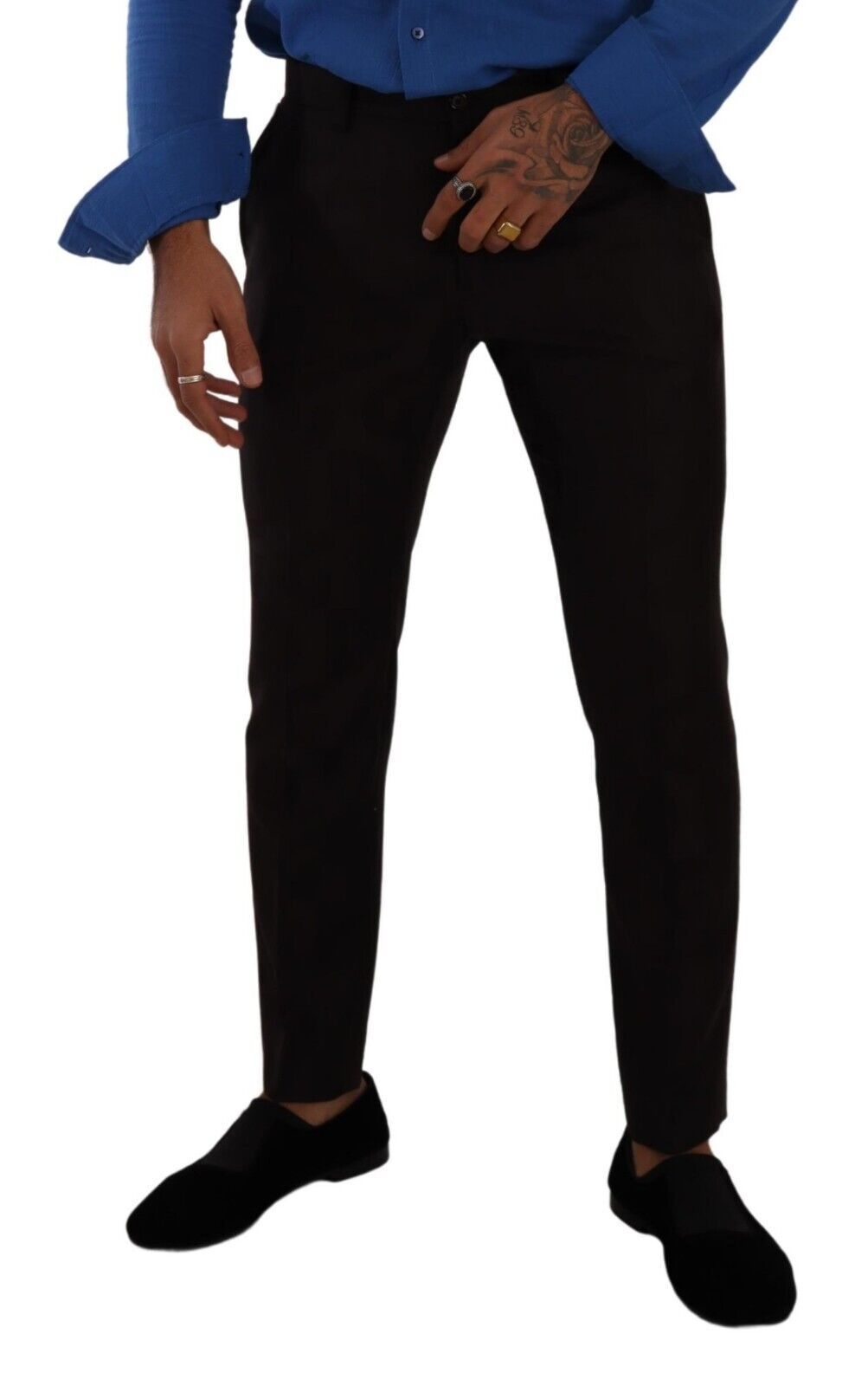 Elegant Bordeaux Slim-Fit Wool Dress Pants